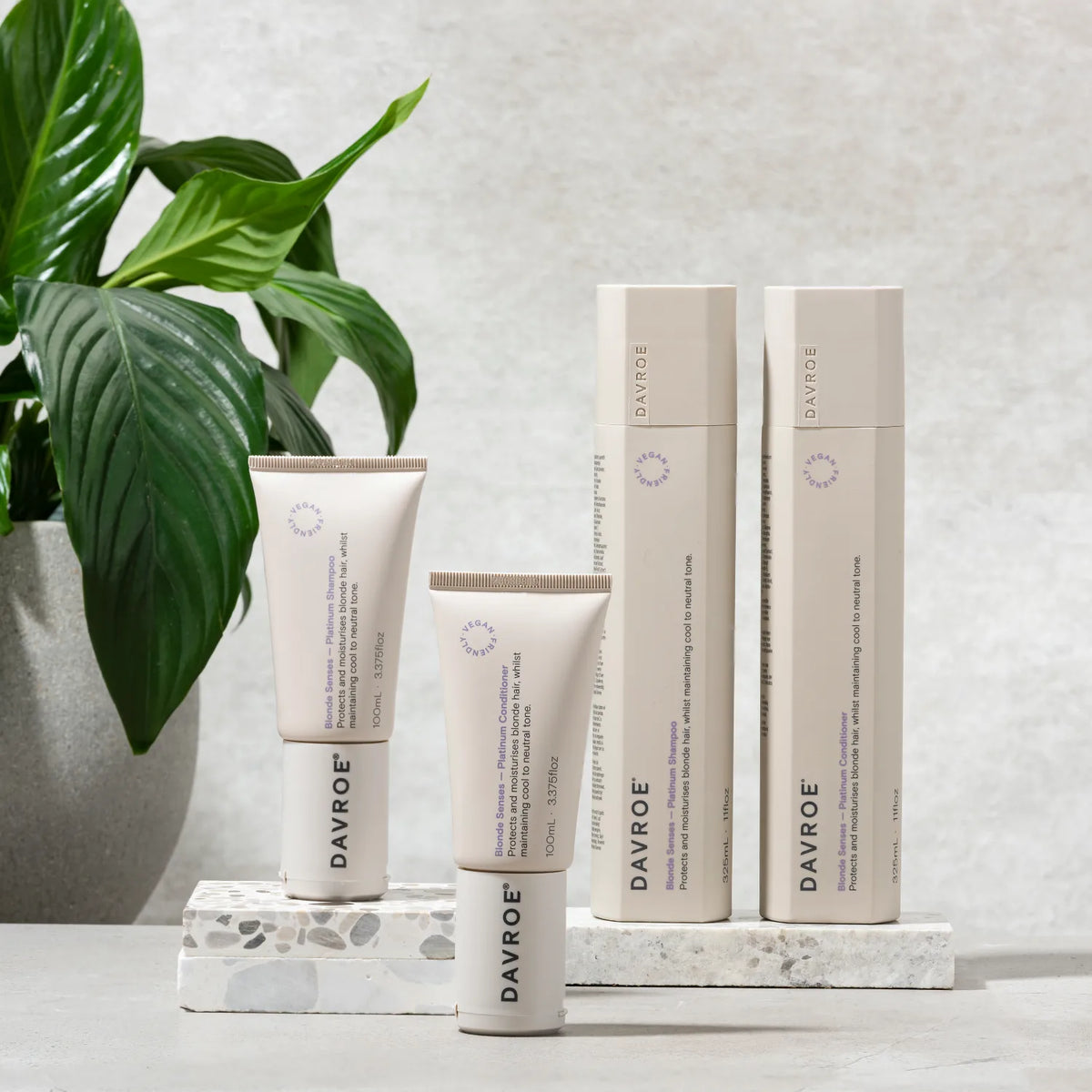 Σαμπουάν χωρίς θειικά άλατα Davroe Blonde Senses Platinum Shampoo and Conditioner sulphate-free, parabens-free, vegan | HAIRMONY
