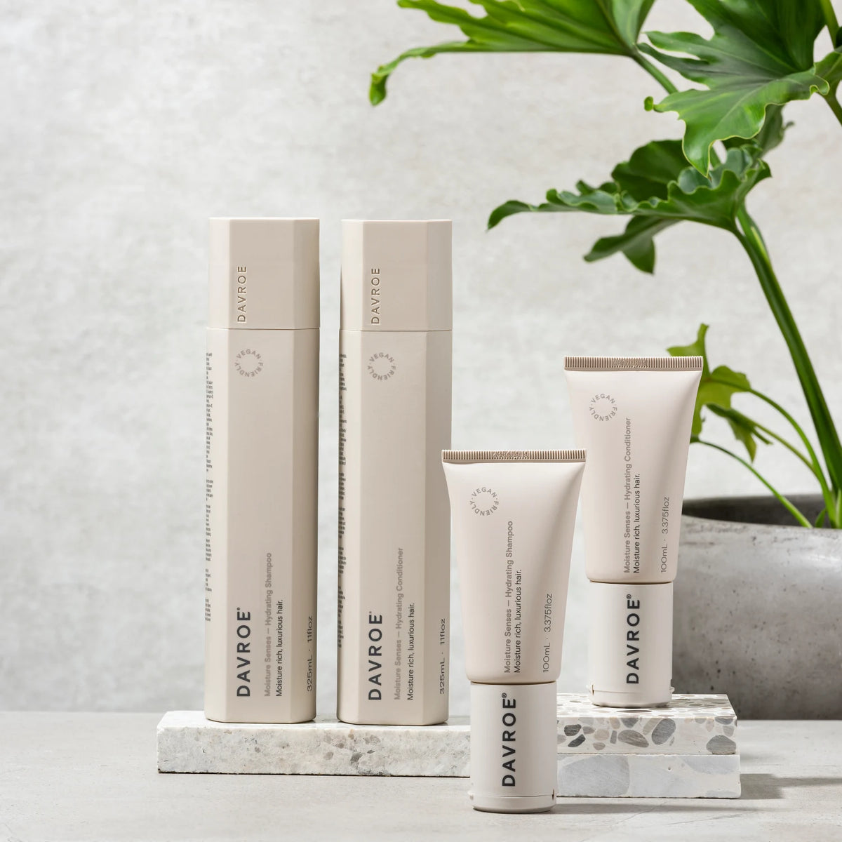 Σαμπουάν χωρίς θειικά άλατα Davroe Moisture Senses Hydrating Shampoo and Conditioner sulphate-free, parabens-free, vegan | HAIRMONY